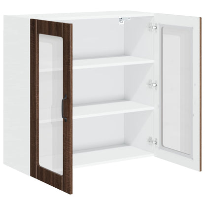 Mobile in vetro da parete LUCCA Rovere Marrone 80 x 31 x 80 cm