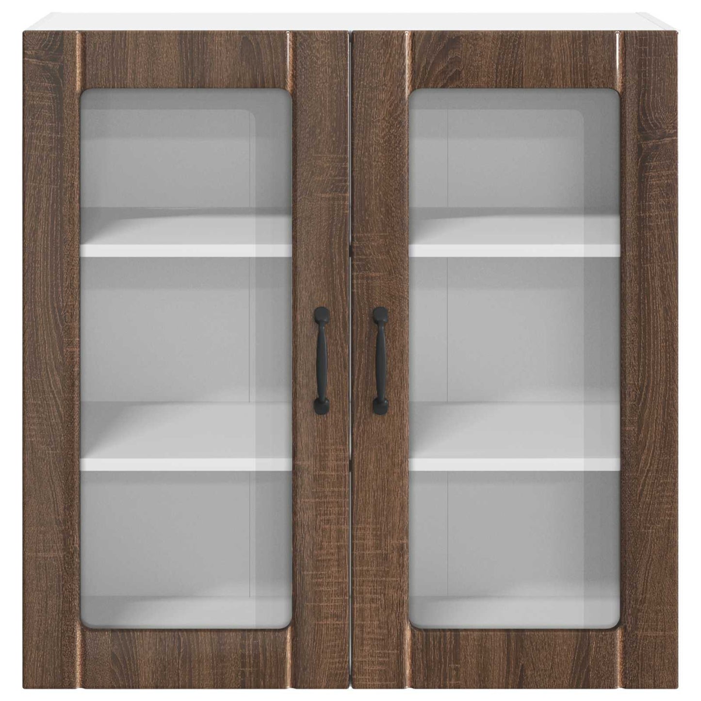 Mobile in vetro da parete LUCCA Rovere Marrone 80 x 31 x 80 cm | homemem39