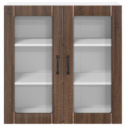 Mobile in vetro da parete LUCCA Rovere Marrone 80 x 31 x 80 cm | homemem39