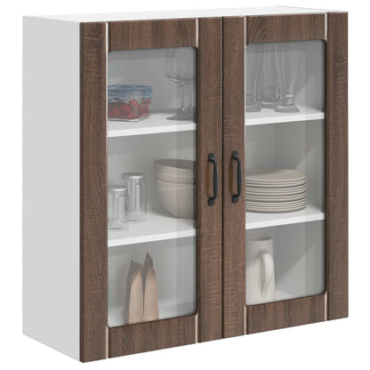 Mobile in vetro da parete LUCCA Rovere Marrone 80 x 31 x 80 cm | homemem39