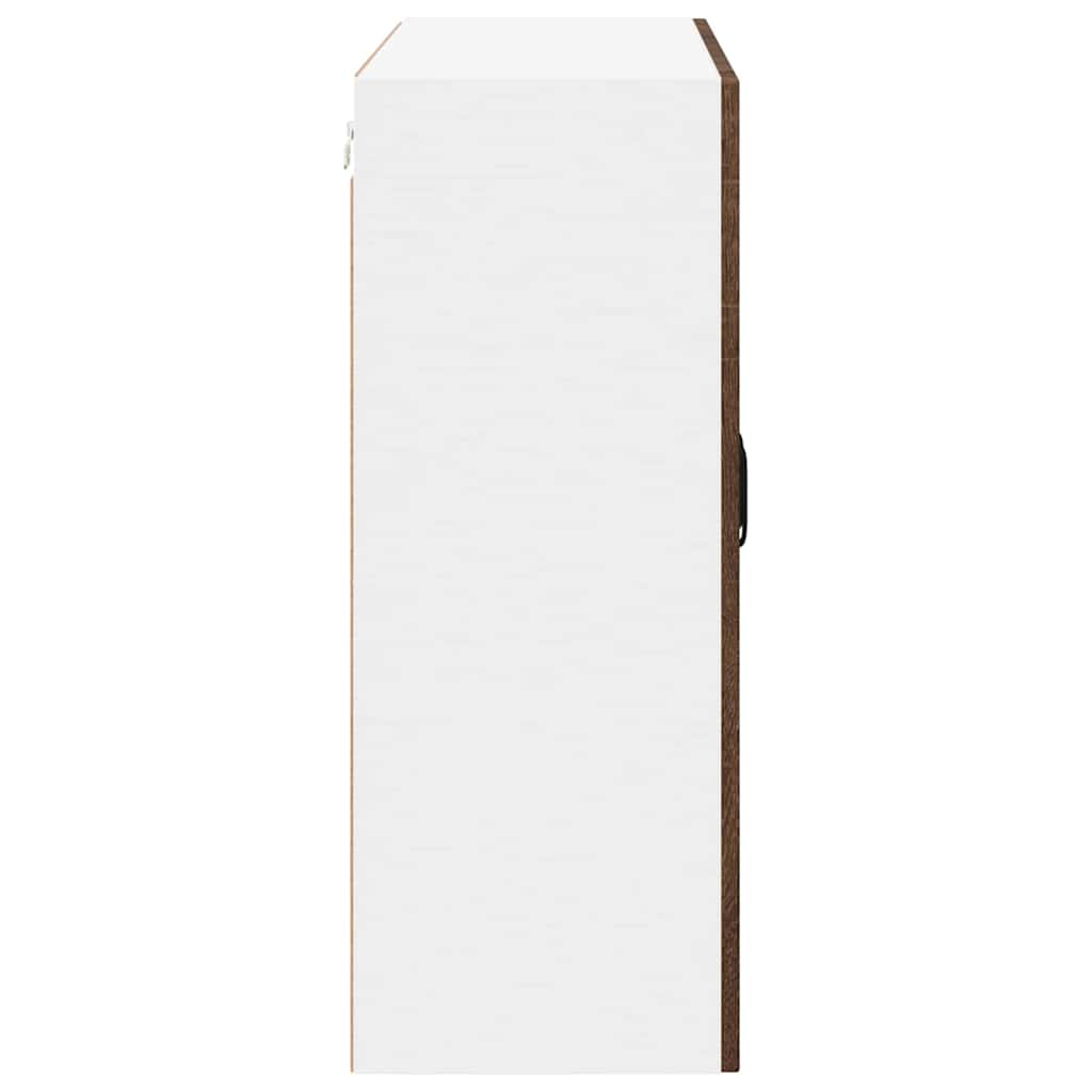 Mobile in vetro da parete LUCCA Rovere Marrone 80 x 31 x 80 cm | homemem39