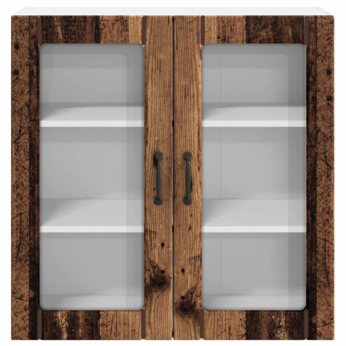 Mobile in vetro da parete LUCCA Legno antico 80 x 31 x 80 cm