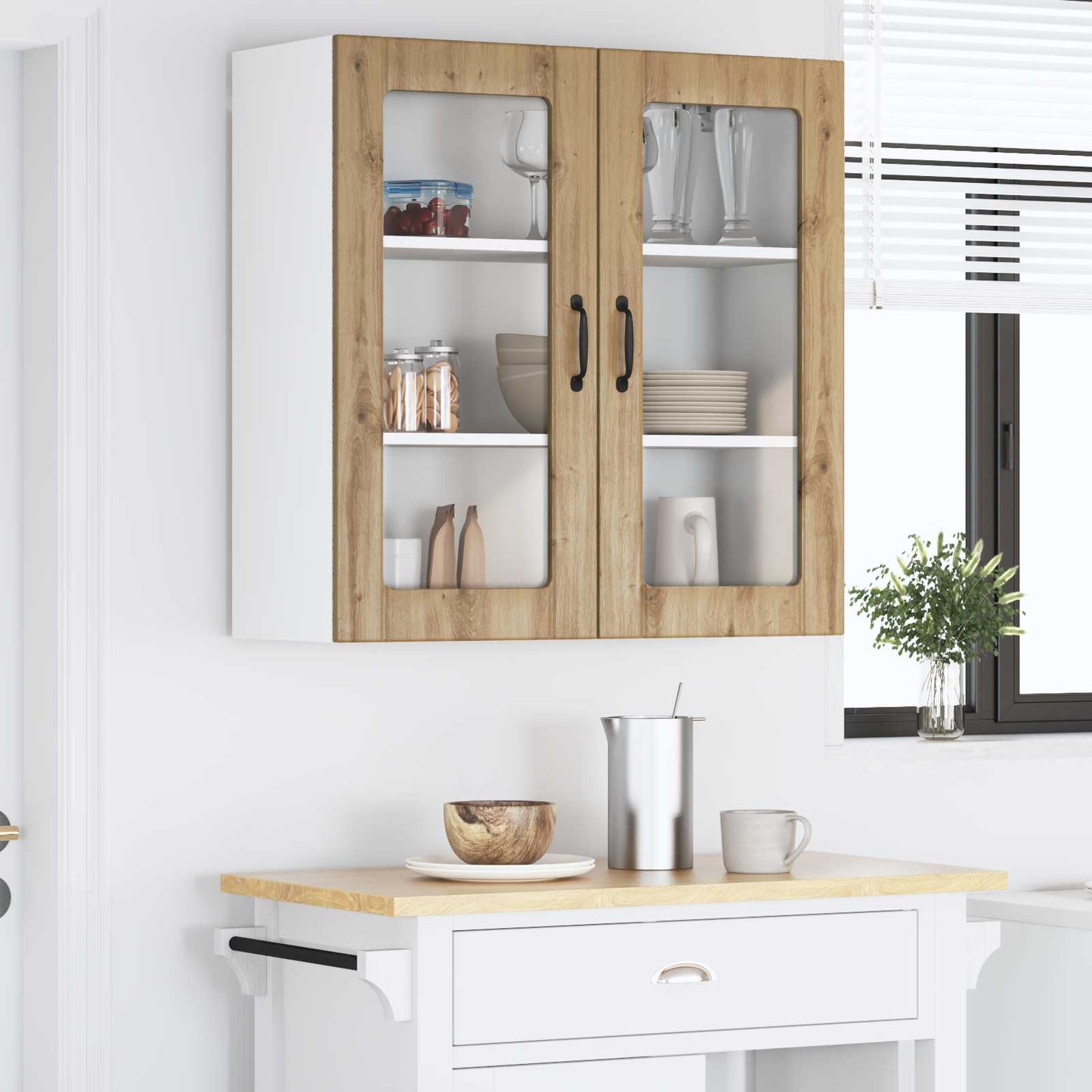 Mobile in vetro da parete LUCCA Rovere Artigianale | homemem39