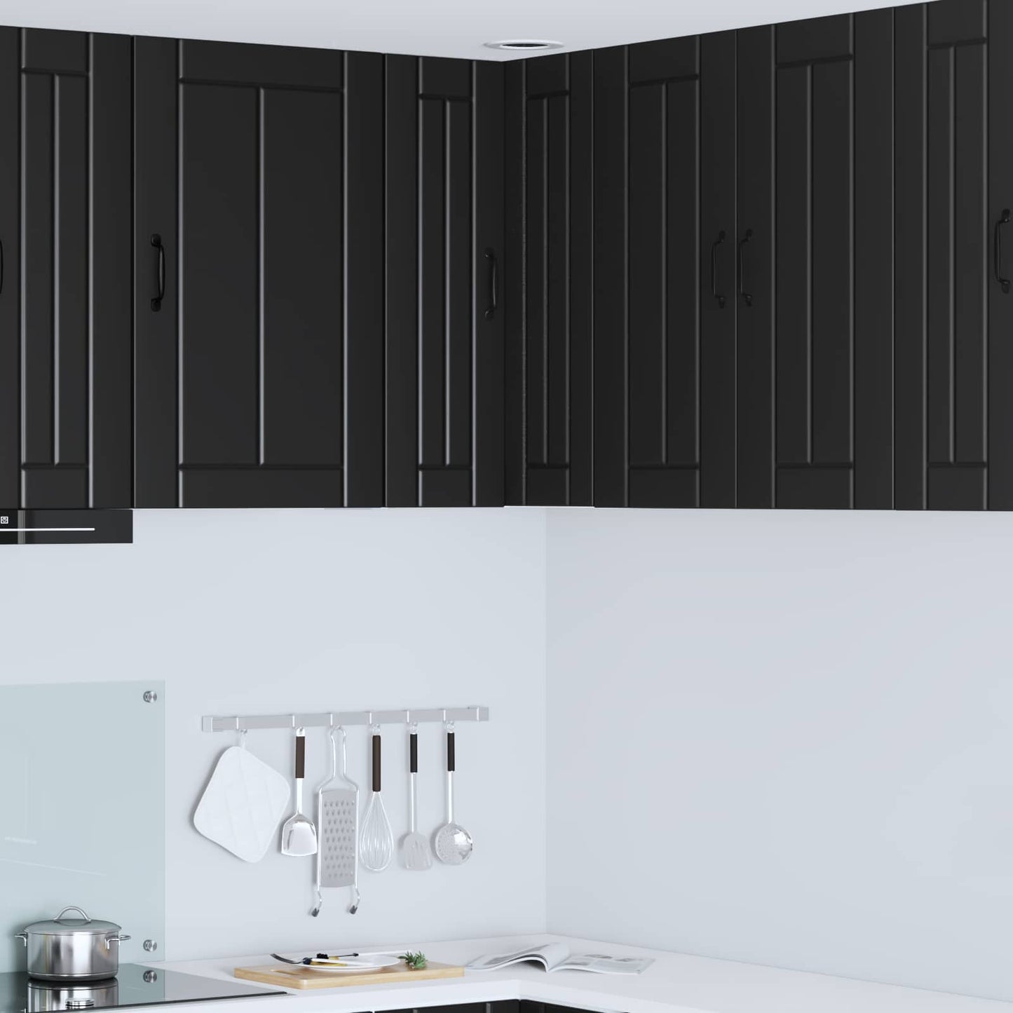 Mobile angolare per parete LUCCA Nero 57 x 57 x 80 cm | homemem39