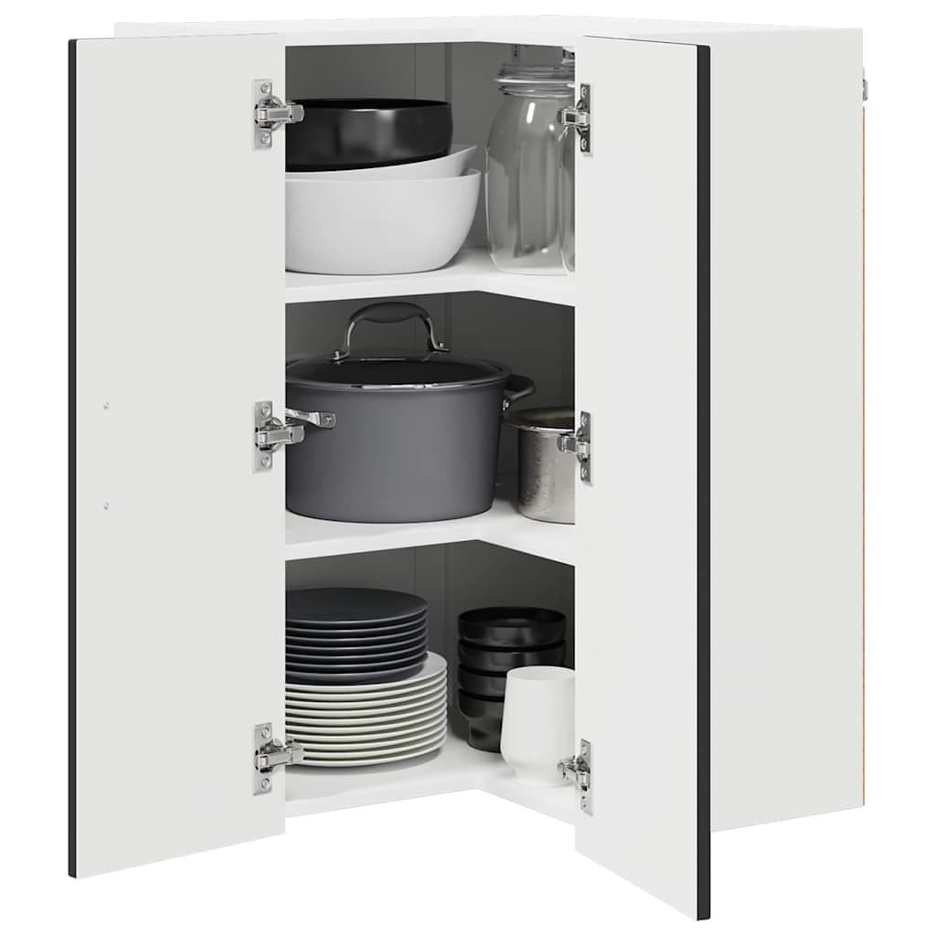 Mobile angolare per parete LUCCA Nero 57 x 57 x 80 cm | homemem39
