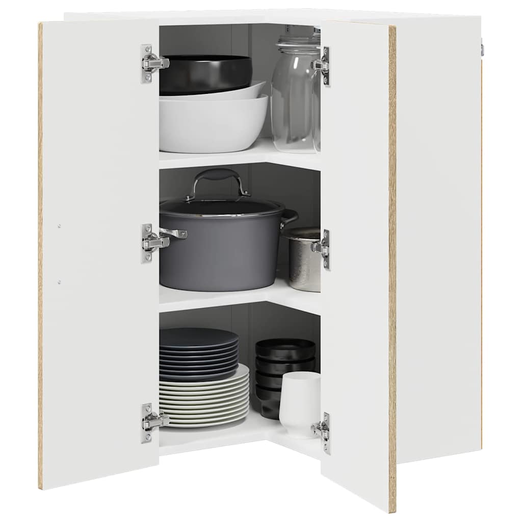 Mobile angolare per parete LUCCA Rovere Sonoma 57 x 57 x 80 cm | homemem39