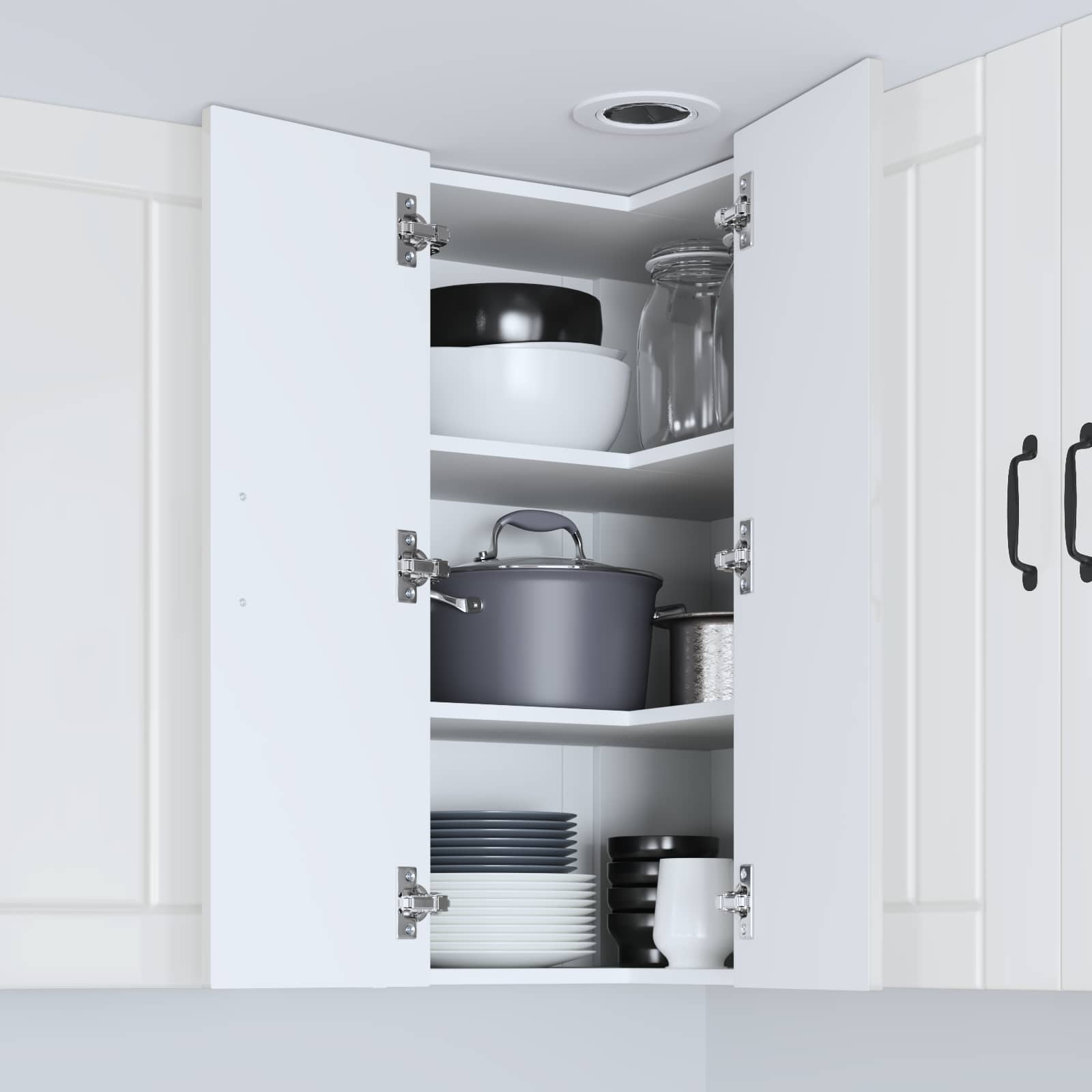 Mobile angolare per parete LUCCA Bianco Lucido 57 x 57 x 80 cm | homemem39