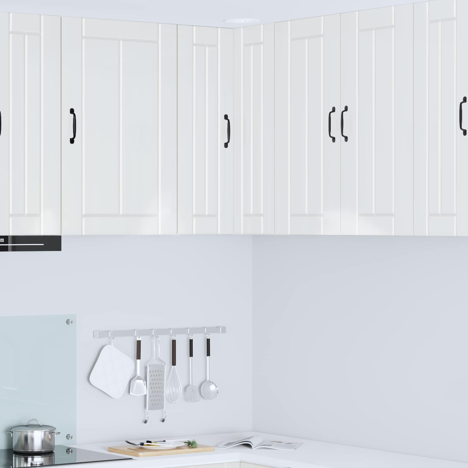 Mobile angolare per parete LUCCA Bianco Lucido 57 x 57 x 80 cm | homemem39