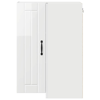 Mobile angolare per parete LUCCA Bianco Lucido 57 x 57 x 80 cm | homemem39