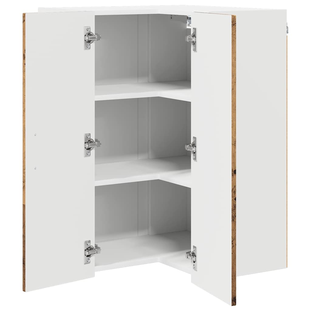 Mobile angolare per parete LUCCA Legno antico 57 x 57 x 80 cm | homemem39