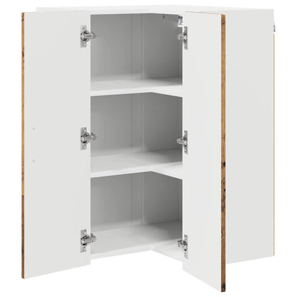 Mobile angolare per parete LUCCA Legno antico 57 x 57 x 80 cm | homemem39
