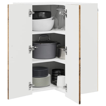 Mobile angolare per parete LUCCA Legno antico 57 x 57 x 80 cm | homemem39