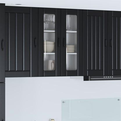 Mobile in vetro da parete LUCCA Nero 60 x 31 x 80 cm | homemem39
