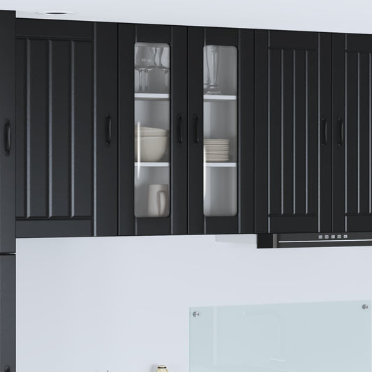 Mobile in vetro da parete LUCCA Nero 60 x 31 x 80 cm | homemem39