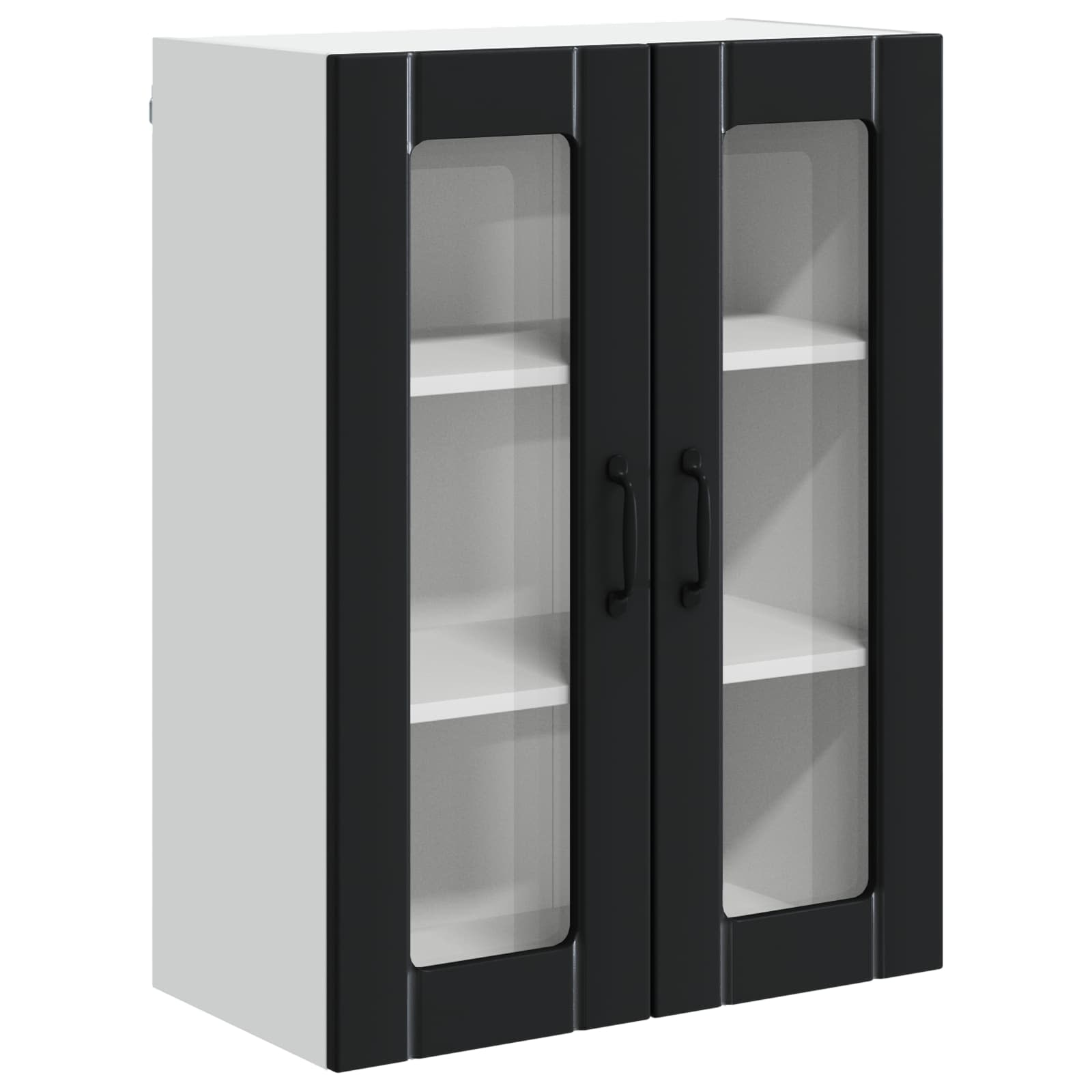 Mobile in vetro da parete LUCCA Nero 60 x 31 x 80 cm | homemem39