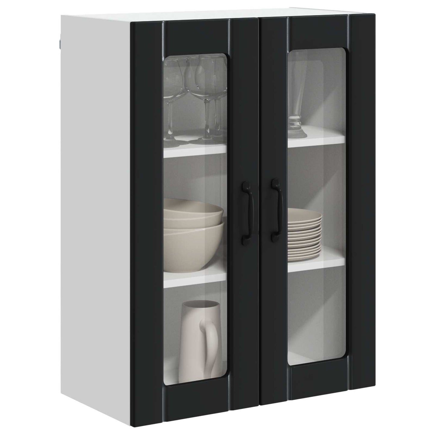 Mobile in vetro da parete LUCCA Nero 60 x 31 x 80 cm | homemem39