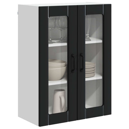 Mobile in vetro da parete LUCCA Nero 60 x 31 x 80 cm | homemem39