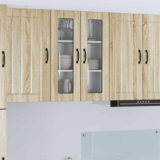 Mobile in vetro da parete LUCCA Rovere Sonoma 60 x 31 x 80 cm