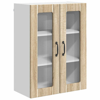 Mobile in vetro da parete LUCCA Rovere Sonoma 60 x 31 x 80 cm | homemem39