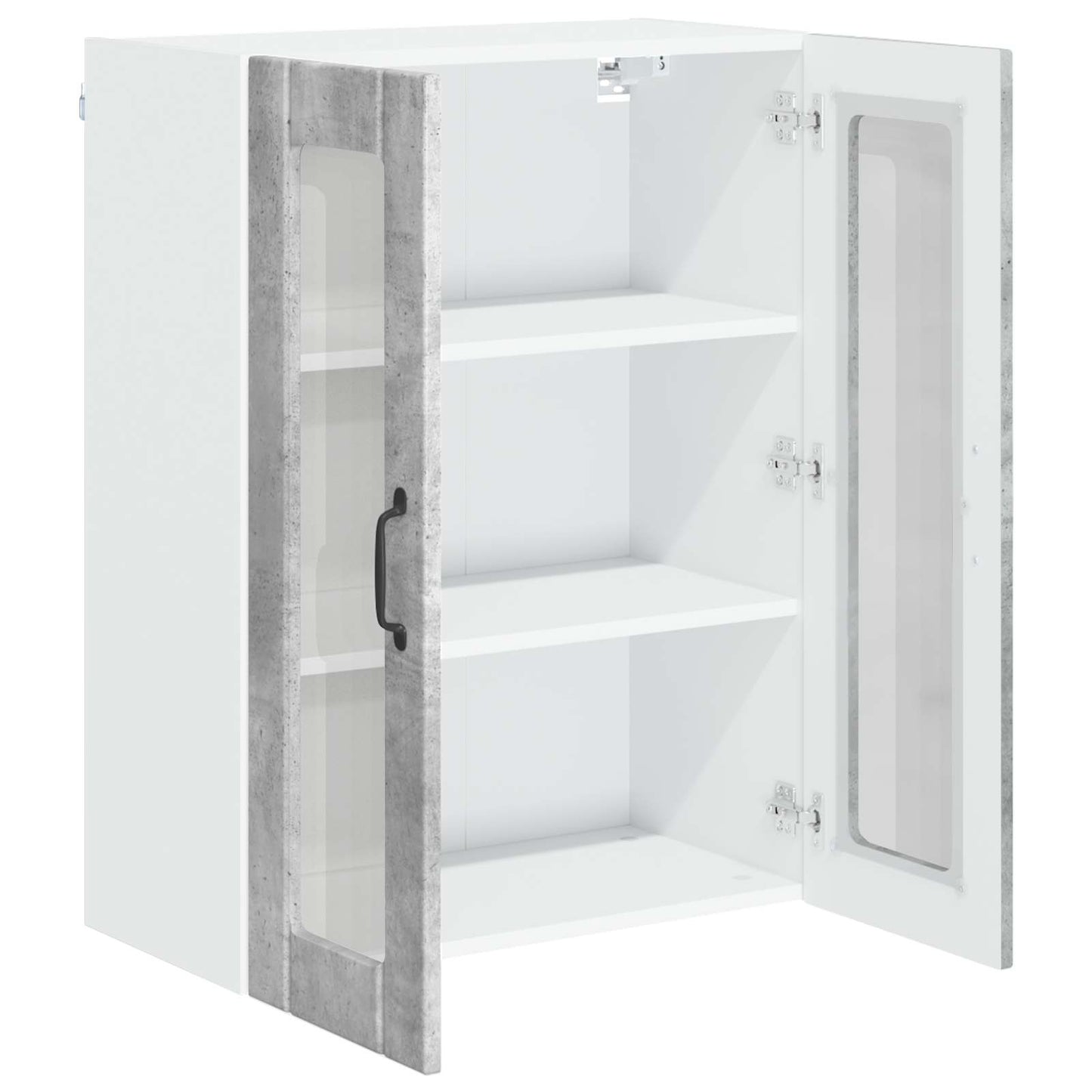 Mobile in vetro da parete LUCCA Grigio Cemento 60 x 31 x 80 cm | homemem39