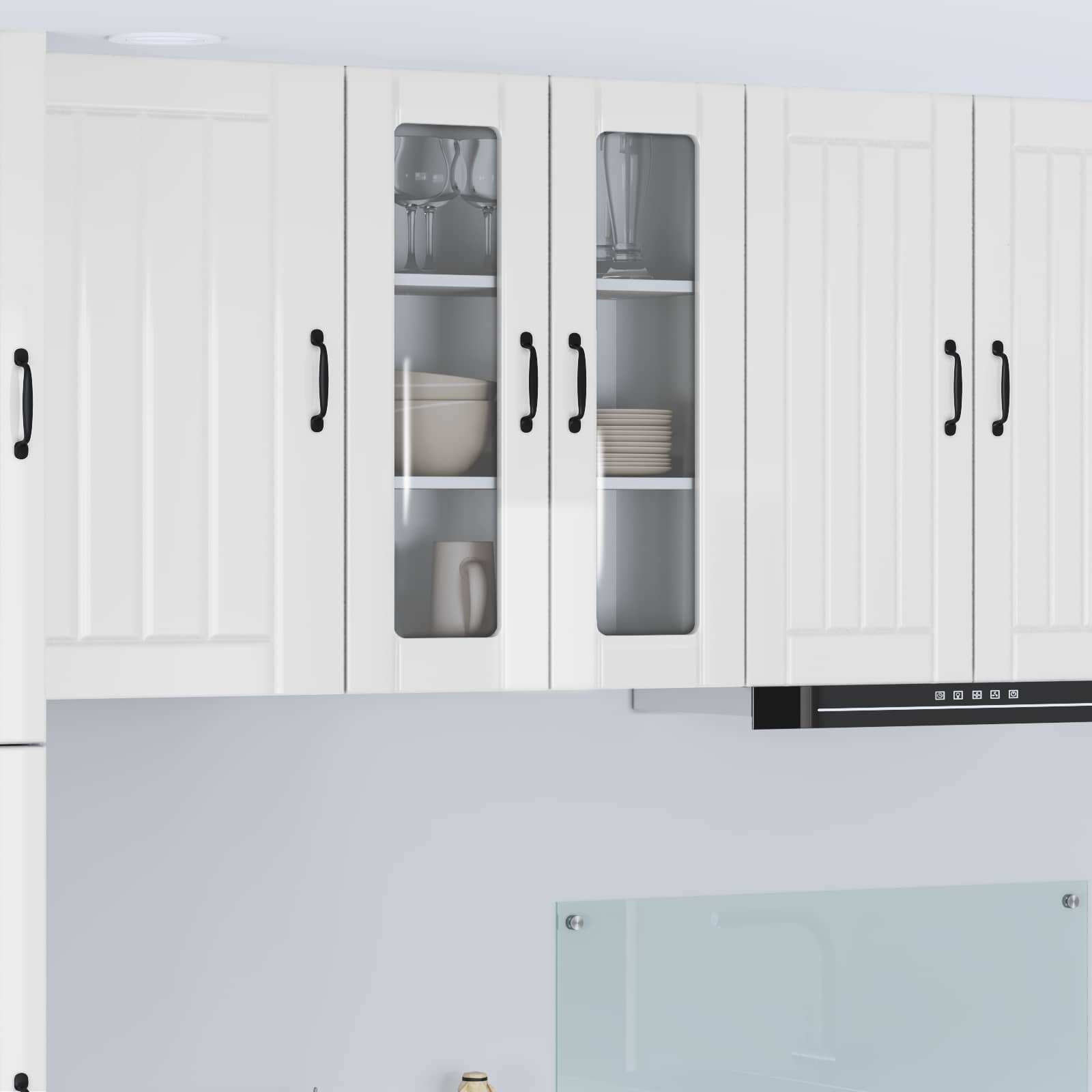 Mobile in vetro da parete LUCCA Bianco Lucido 60 x 31 x 80 cm | homemem39