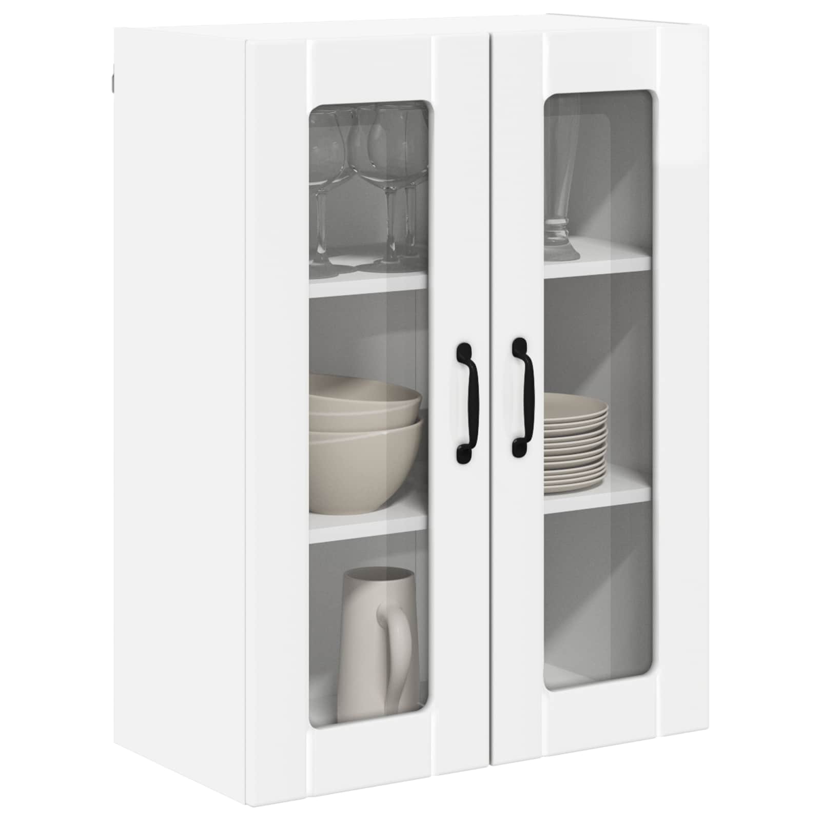 Mobile in vetro da parete LUCCA Bianco Lucido 60 x 31 x 80 cm | homemem39