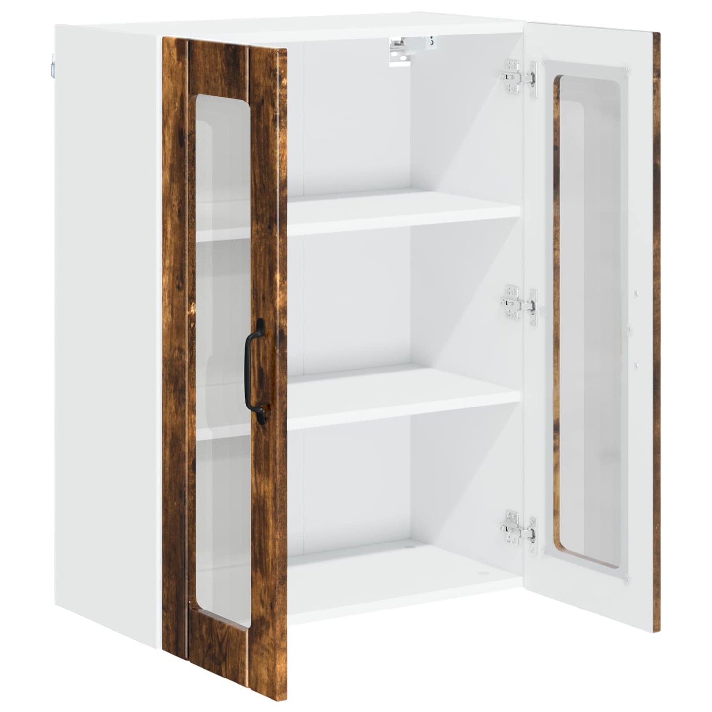 Mobile in vetro da parete LUCCA Rovere Fumo 60 x 31 x 80 cm - homemem39