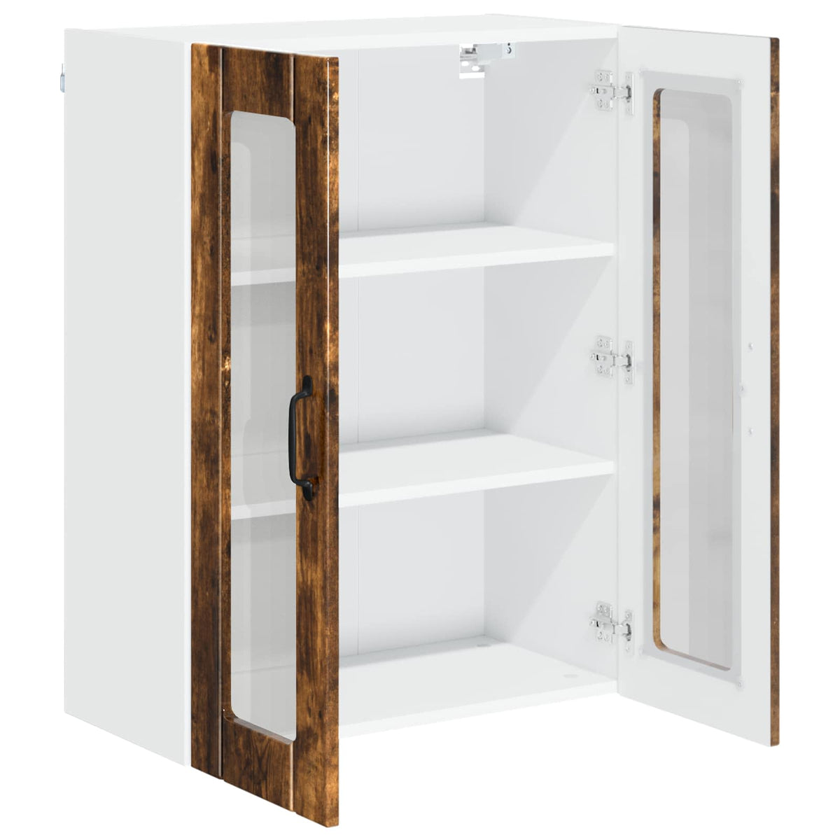 Mobile in vetro da parete LUCCA Rovere Fumo 60 x 31 x 80 cm - homemem39