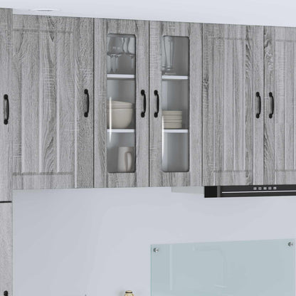 Mobile in vetro da parete LUCCA Grigio Sonoma 60 x 31 x 80 cm | homemem39