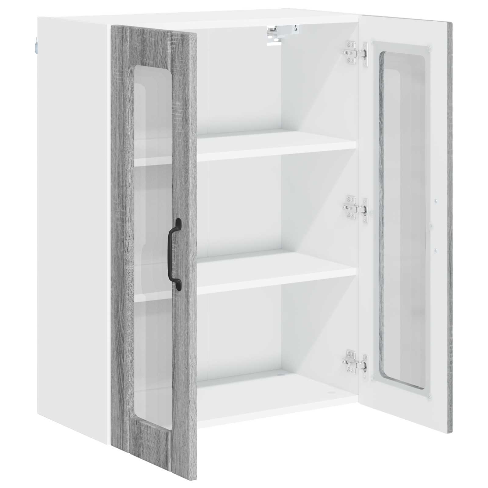 Mobile in vetro da parete LUCCA Grigio Sonoma 60 x 31 x 80 cm | homemem39