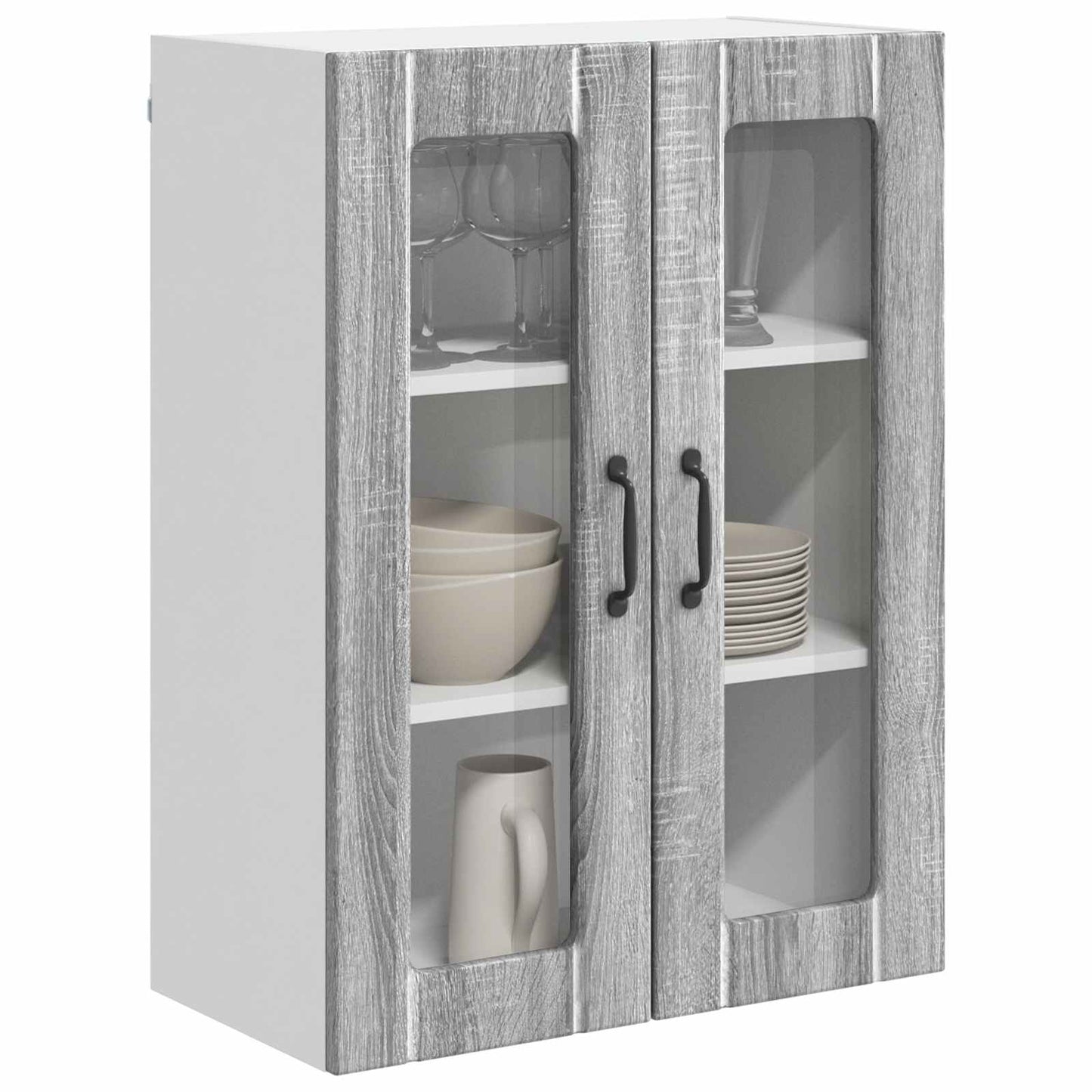 Mobile in vetro da parete LUCCA Grigio Sonoma 60 x 31 x 80 cm | homemem39