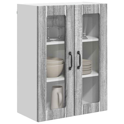 Mobile in vetro da parete LUCCA Grigio Sonoma 60 x 31 x 80 cm