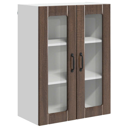 Mobile in vetro da parete LUCCA Rovere Marrone 60 x 31 x 80 cm
