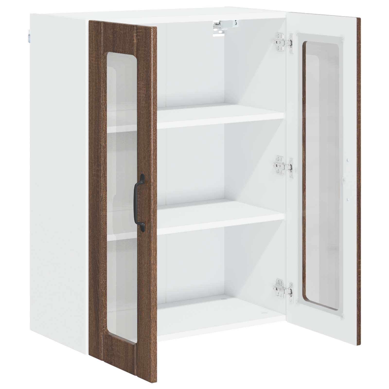 Mobile in vetro da parete LUCCA Rovere Marrone 60 x 31 x 80 cm | homemem39