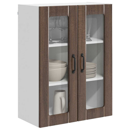 Mobile in vetro da parete LUCCA Rovere Marrone 60 x 31 x 80 cm