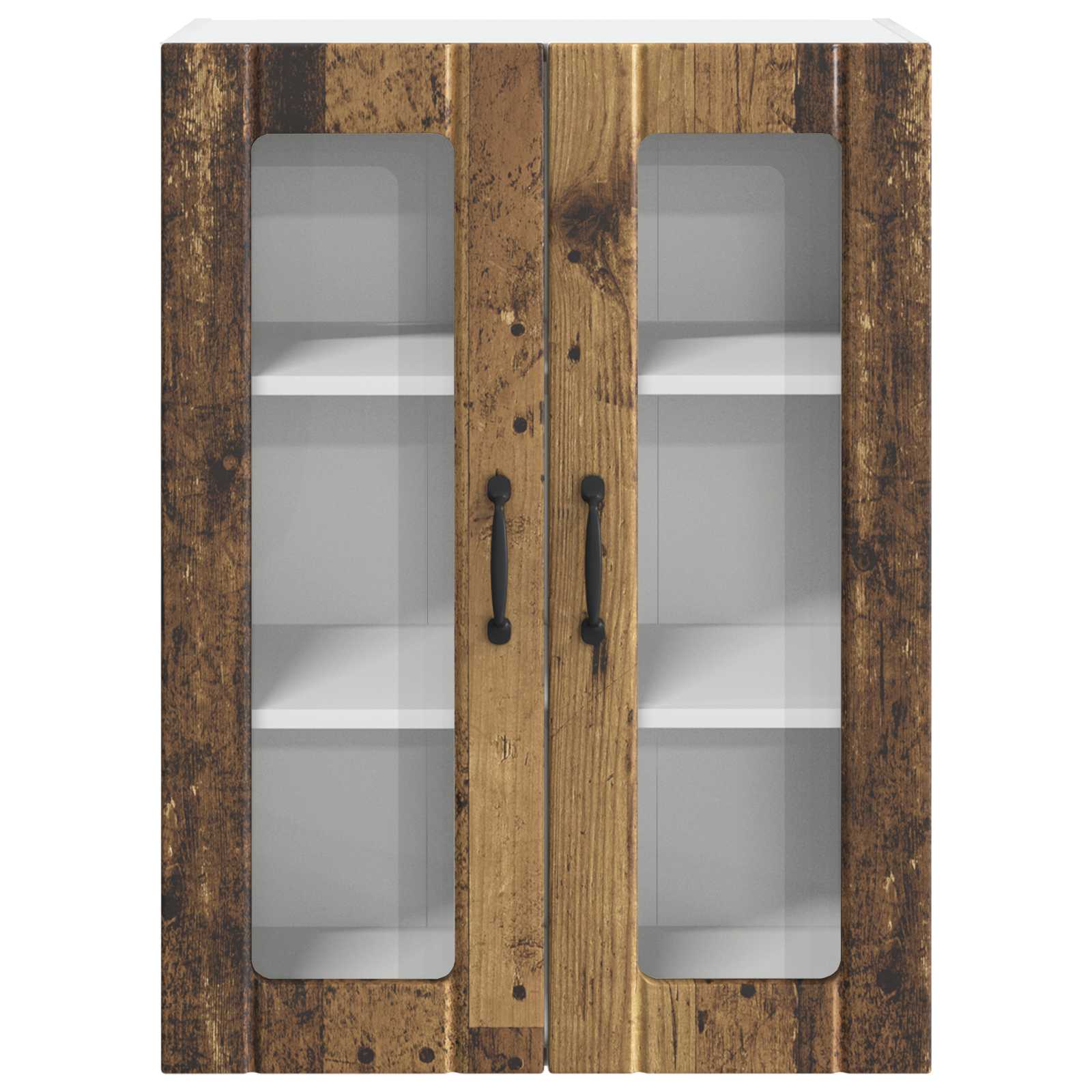 Mobile in vetro da parete LUCCA Legno antico 60 x 31 x 80 cm | homemem39