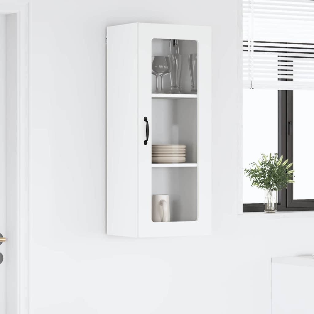 Mobile in vetro da parete LUCCA Bianco 40 x 31 x 100 cm | homemem39