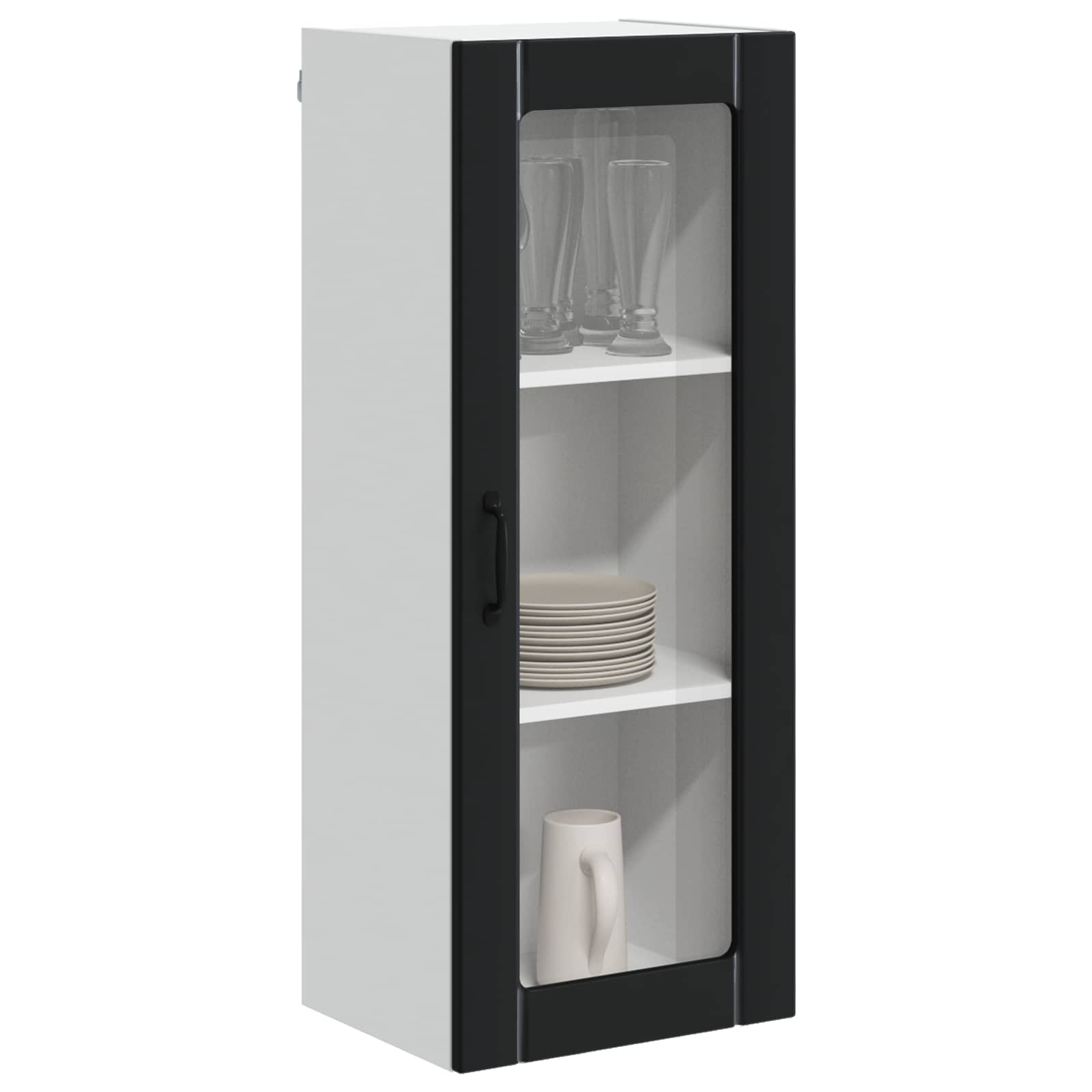Mobile in vetro da parete LUCCA Nero 40 x 31 x 100 cm | homemem39
