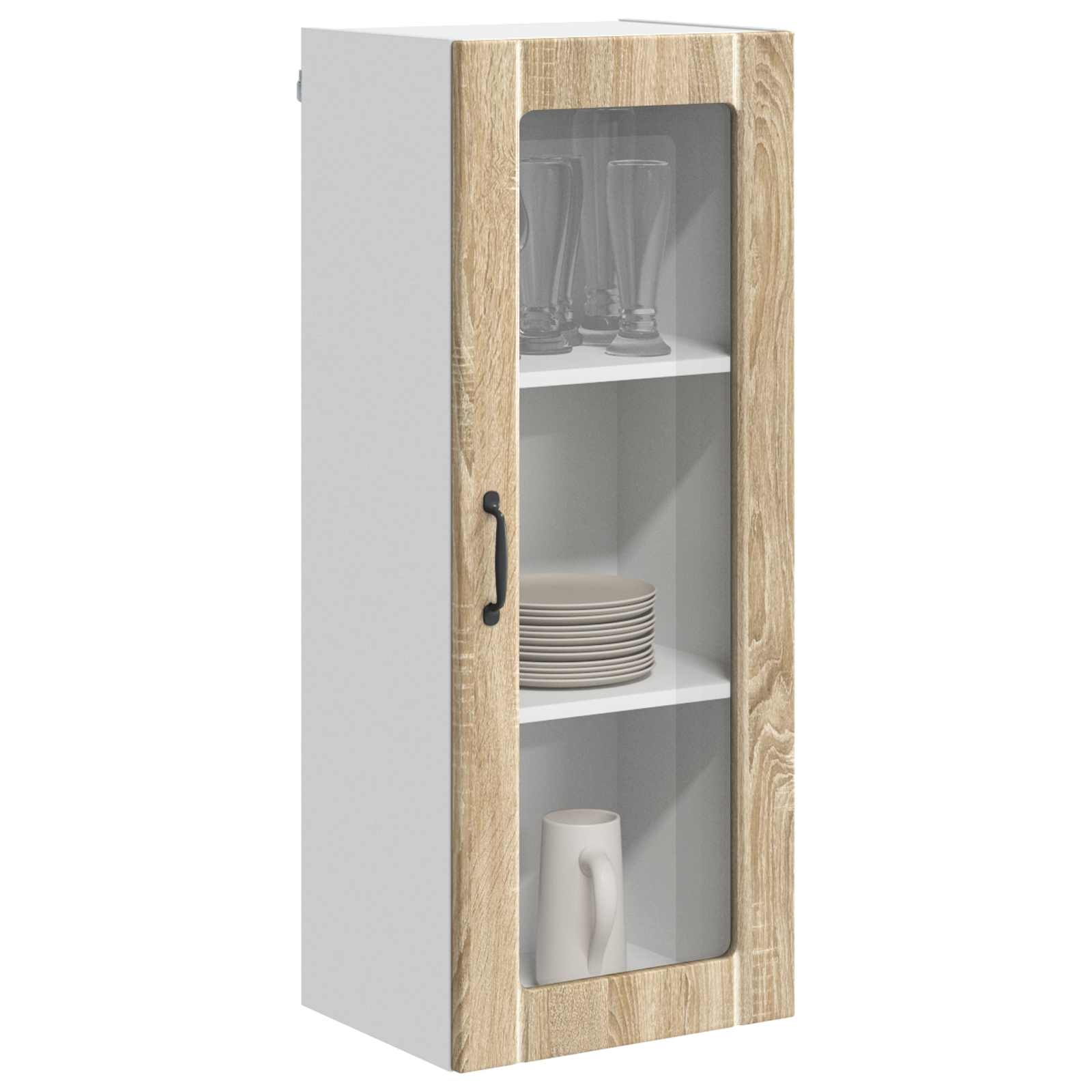 Mobile in vetro da parete LUCCA Rovere Sonoma 40 x 31 x 100 cm | homemem39