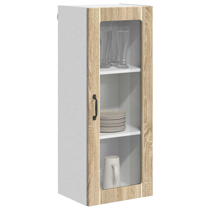 Mobile in vetro da parete LUCCA Rovere Sonoma 40 x 31 x 100 cm | homemem39