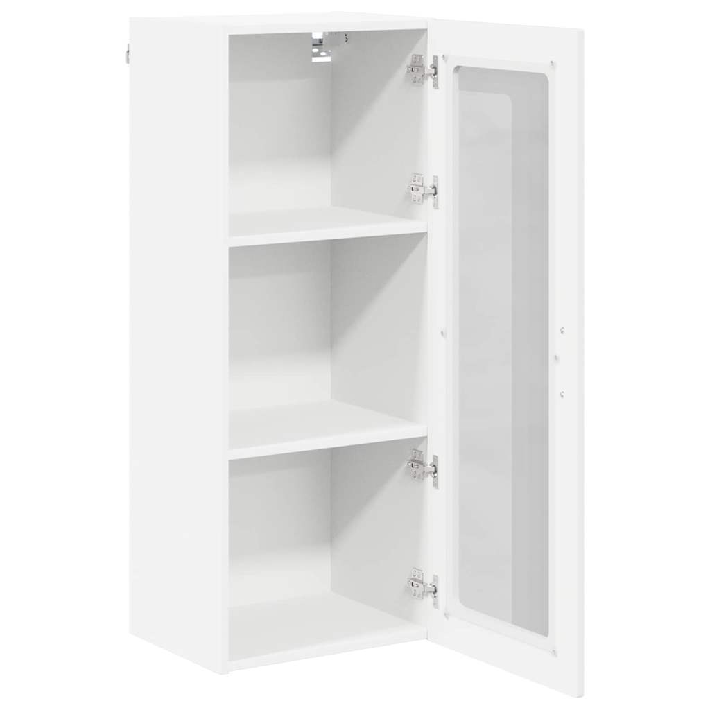 Mobile in vetro da parete LUCCA Bianco Lucido 40 x 31 x 100 cm | homemem39