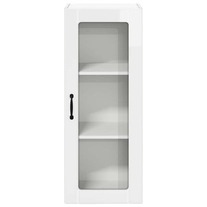 Mobile in vetro da parete LUCCA Bianco Lucido 40 x 31 x 100 cm | homemem39