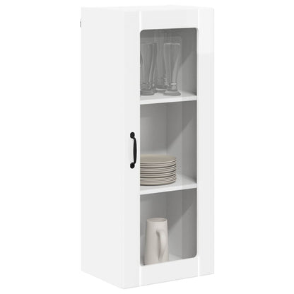 Mobile in vetro da parete LUCCA Bianco Lucido 40 x 31 x 100 cm | homemem39