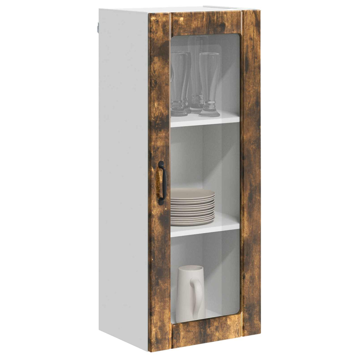 Mobile in vetro da parete LUCCA Rovere Fumo 40 x 31 x 100 cm - homemem39