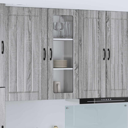 Mobile in vetro da parete LUCCA Grigio Sonoma 40 x 31 x 100 cm | homemem39