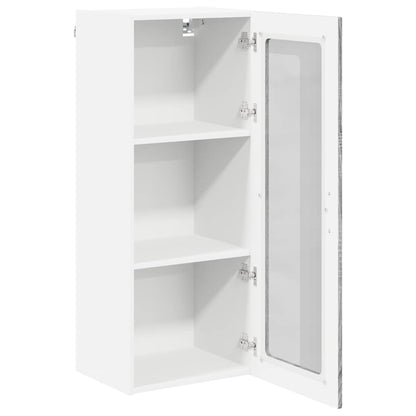 Mobile in vetro da parete LUCCA Grigio Sonoma 40 x 31 x 100 cm | homemem39
