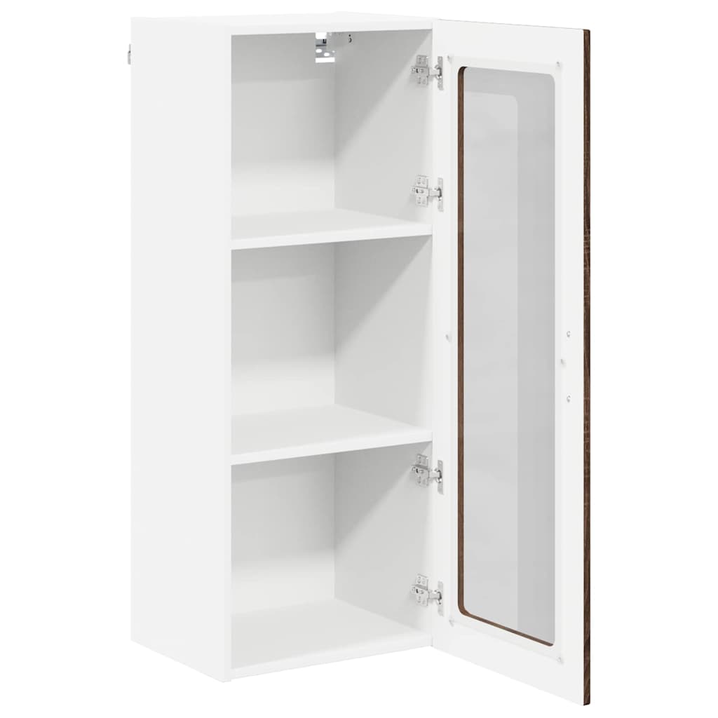 Mobile in vetro da parete LUCCA Rovere Marrone 40 x 31 x 100 cm | homemem39