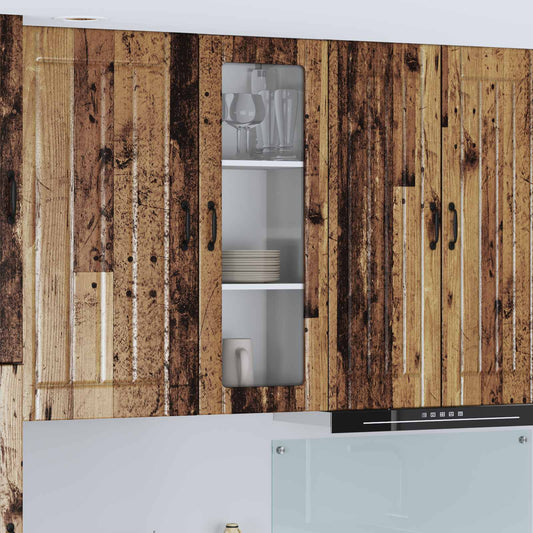 Mobile in vetro da parete LUCCA Legno antico 40 x 31 x 100 cm | homemem39