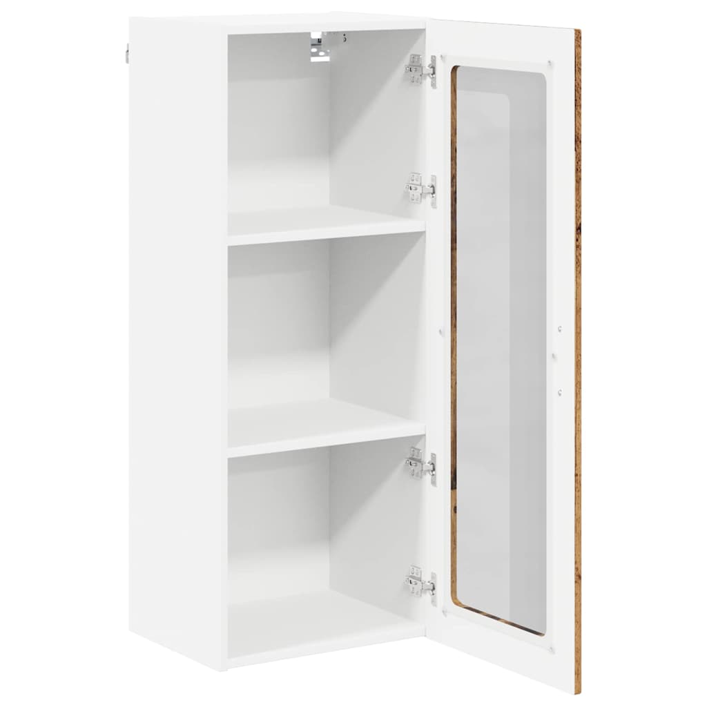 Mobile in vetro da parete LUCCA Legno antico 40 x 31 x 100 cm | homemem39