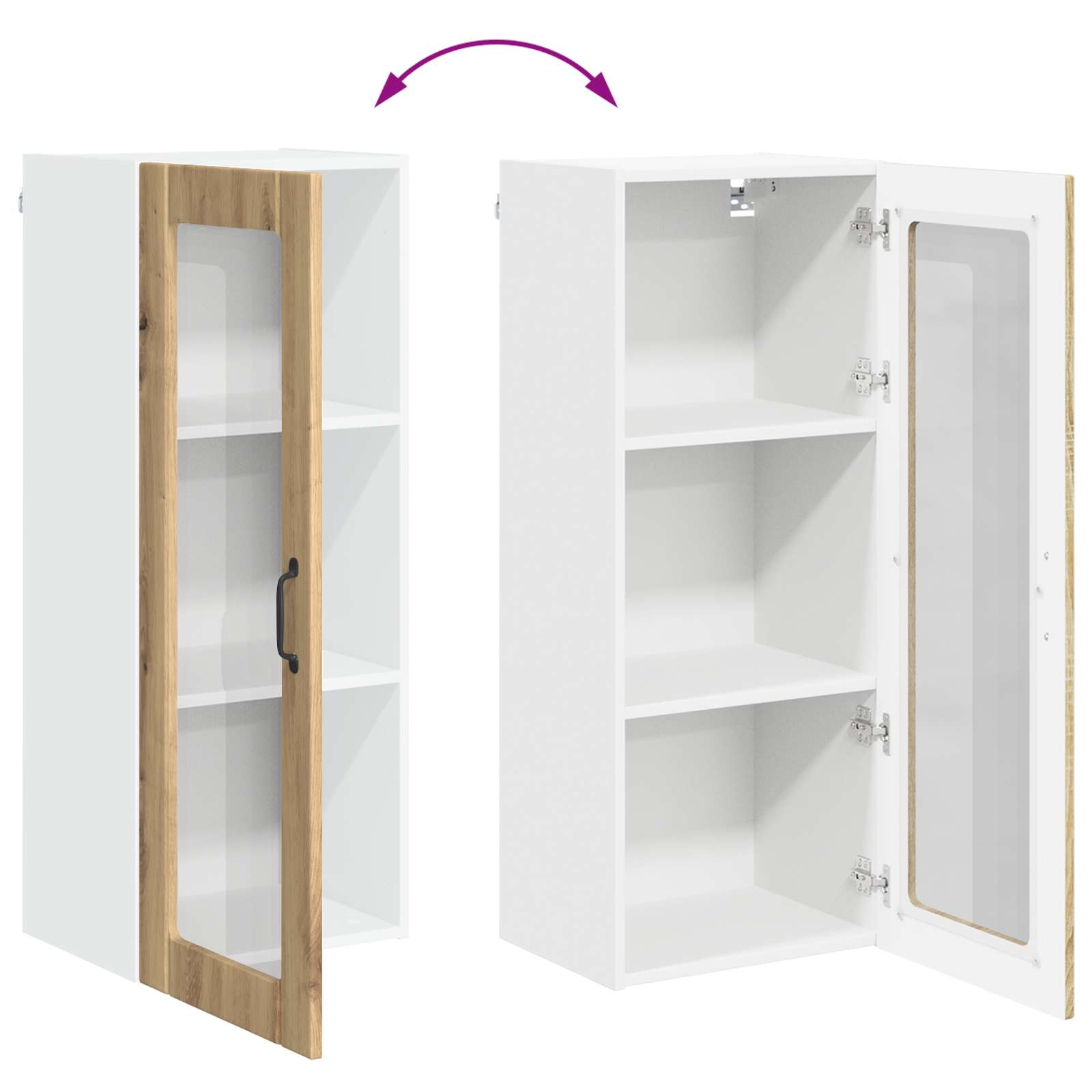 Mobile in vetro da parete LUCCA Rovere Artigianale | homemem39